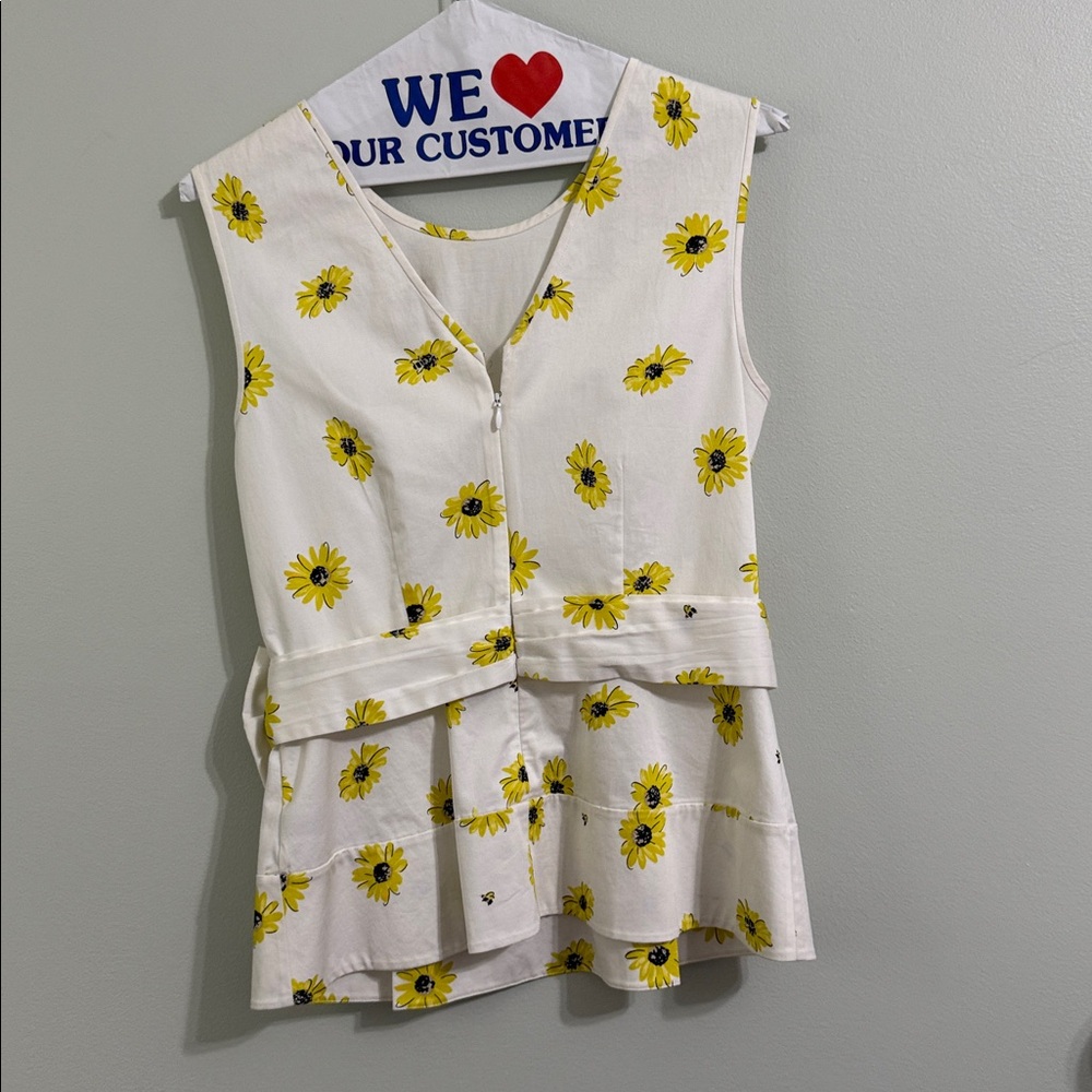 Kate Spade White Top with Sunflower Print - Picture 3 of 6